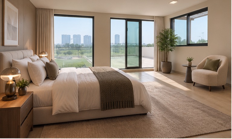 As a guest bedroom — AI-generated design suggestion for the flexible room