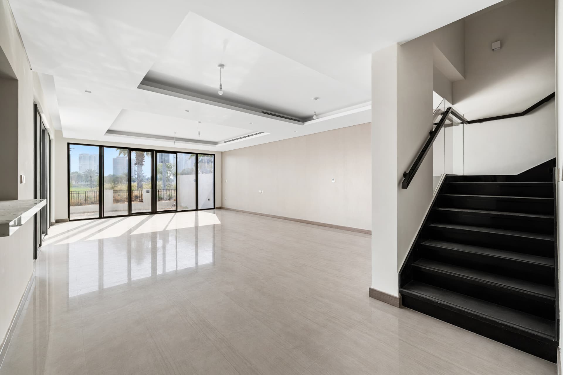 Open-plan ground floor and stair