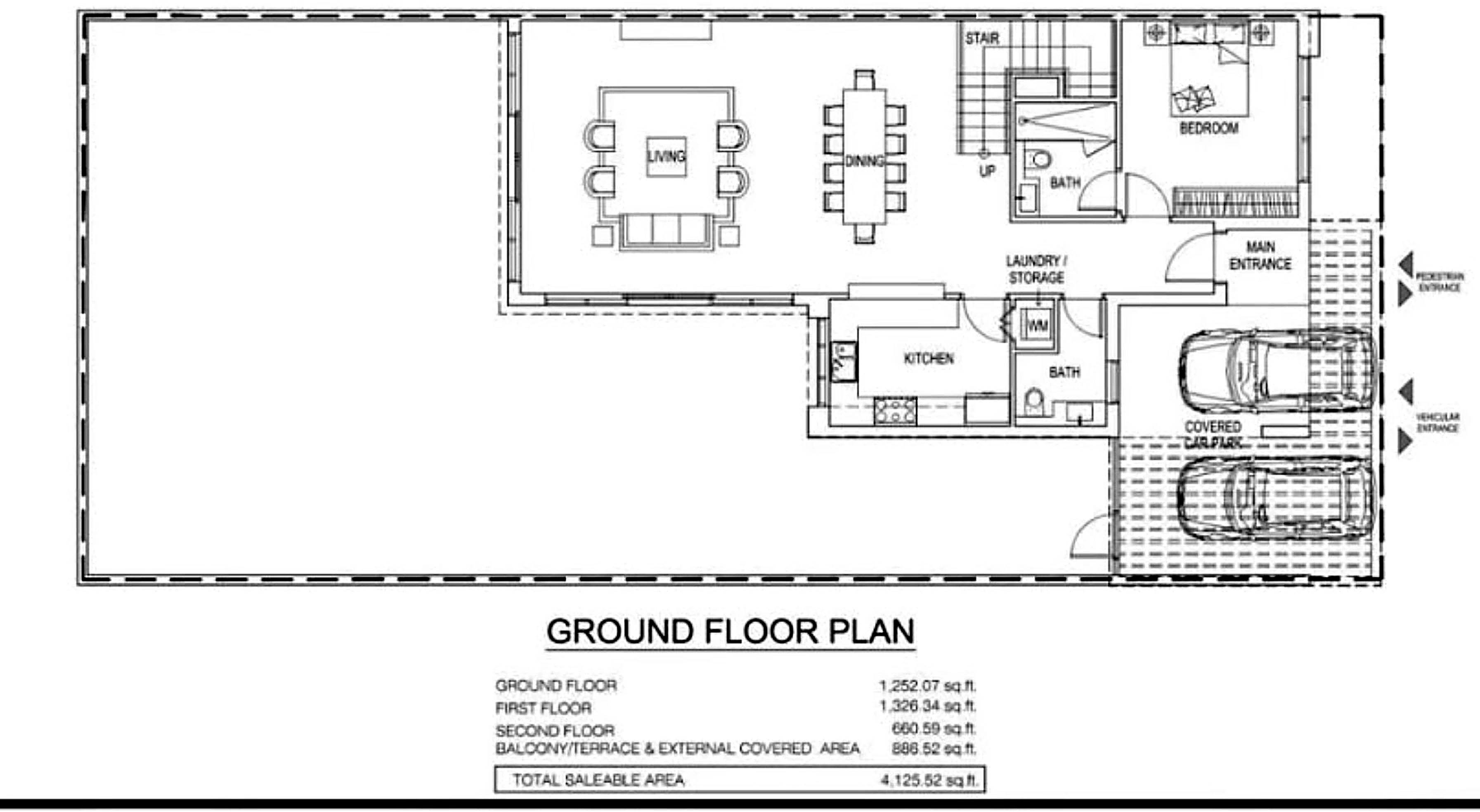 Developer floor plan — Ground floor of The Golf House (TH32-E-L)