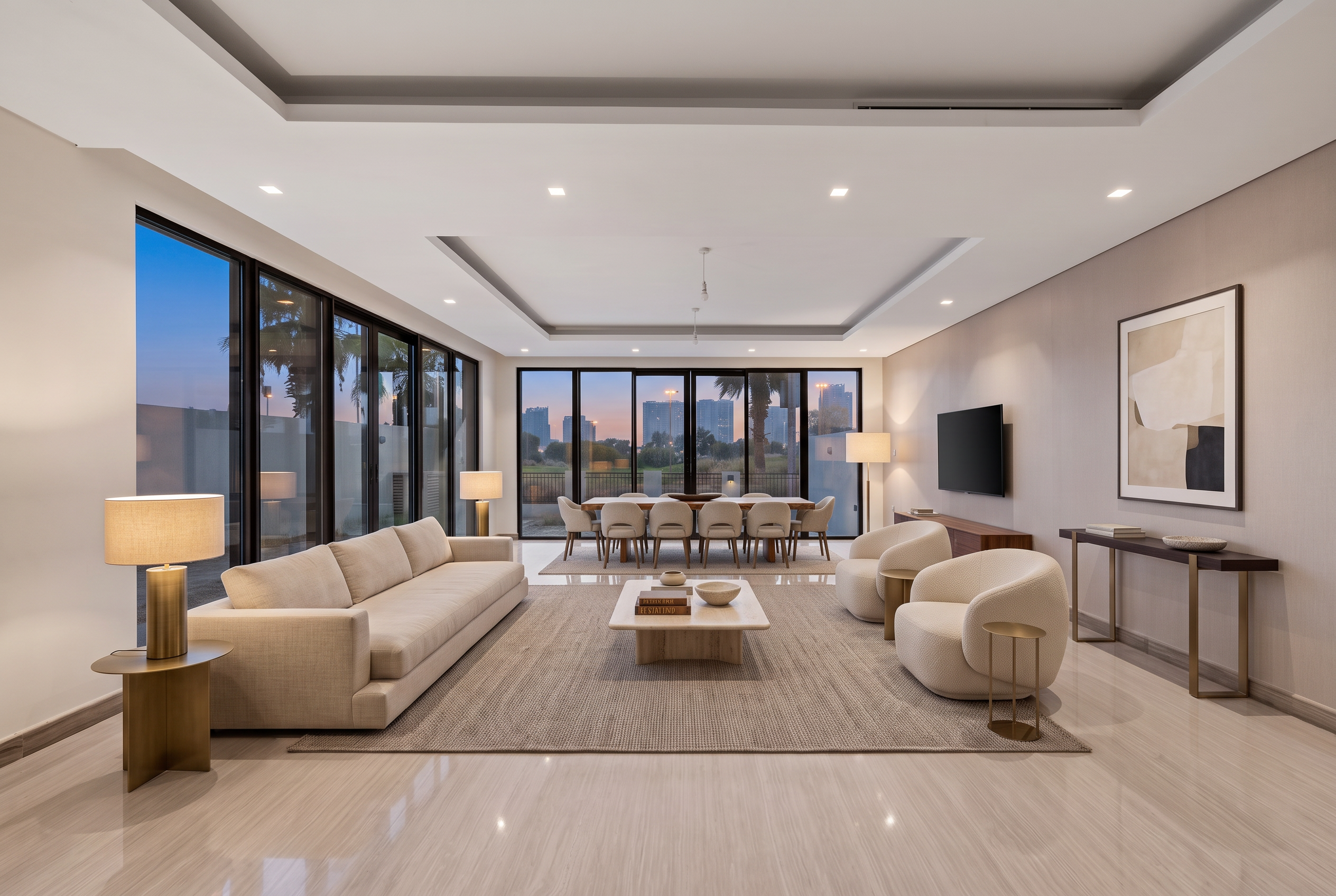 Concept rendering — Living room at The Golf House